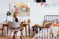 Tableau Magnétique Mural Wallfluent 90x60 cm Farine Marqueur noir Idéal Bureau Et Maison