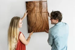 Tableau Magnétique Mural Wallfluent 60x90 cm Vieux bois Marqueur blanc Idéal Bureau Et Maison