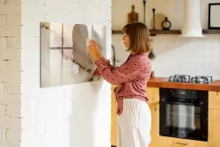 Tableau Magnétique Mural Wallfluent 100x70 cm Marbre doré Marqueur noir Idéal Bureau Et Maison