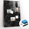 Tableau Magnétique Mural Wallfluent 60x90 cm Marbre foncé Marqueur blanc Idéal Bureau Et Maison