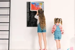 Tableau Magnétique Mural Wallfluent 60x90 cm Marbre foncé Marqueur blanc Idéal Bureau Et Maison