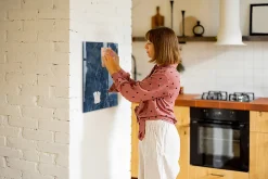 Tableau Magnétique Mural Wallfluent 40x60 cm Marbre décoratif Marqueur blanc Panneau Mémo Décoratif