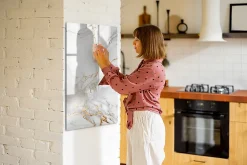 Tableau Magnétique Mural Wallfluent 70x100 cm Marbre décoratif Marqueur noir Idéal Bureau Et Maison