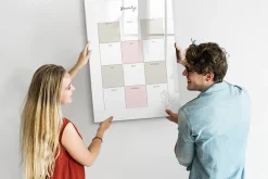 Tableau Magnétique Mural Wallfluent 70x100 cm Planificateur annuel Marqueur noir Idéal Bureau Et Maison