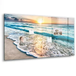 Tableau Magnétique Tulup 120x60 cm Plage de sable de mer En Verre De Planification