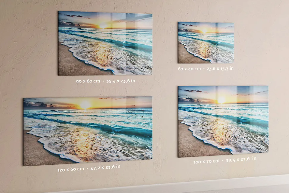 Tableau Magnétique Tulup 120x60 cm Plage de sable de mer En Verre De Planification