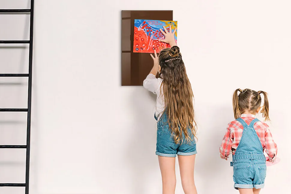 Tableau Magnétique Tulup 40x60 cm Couleur brune En Verre De Planification