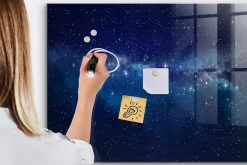 Tableau Magnétique Wallfluent 100x70 cm Étoiles du ciel sombre Marqueur blanc Mémos & Organisation
