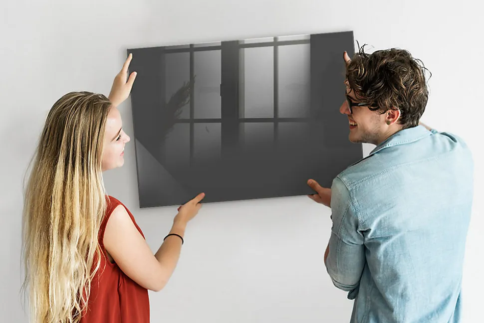 Tableau Magnétique Wallfluent 100x70 cm Couleur grise Marqueur blanc Mémos & Organisation