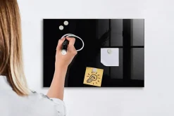 Tableau Magnétique Wallfluent 60x40 cm Couleur noire Marqueur blanc En Verre De Planification