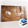 Tableau Magnétique Wallfluent 120x60 cm Vieux bois Marqueur blanc En Verre De Planification