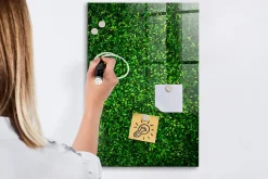 Tableau Magnétique Wallfluent 40x60 cm Feuilles de la plante de clôture Marqueur blanc En Verre De Planification
