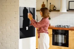 Tableau Magnétique Wallfluent 70x100 cm Couleur noire Marqueur blanc En Verre De Planification