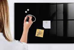Tableau Magnétique Wallfluent 90x60 cm Couleur noire Marqueur blanc En Verre De Planification