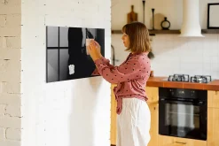 Tableau Magnétique Wallfluent 90x60 cm Couleur noire Marqueur blanc En Verre De Planification