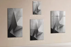 Tableau Magnétique Wallfluent 60x90 cm Abstraction géométrique Marqueur noir Mémos & Organisation