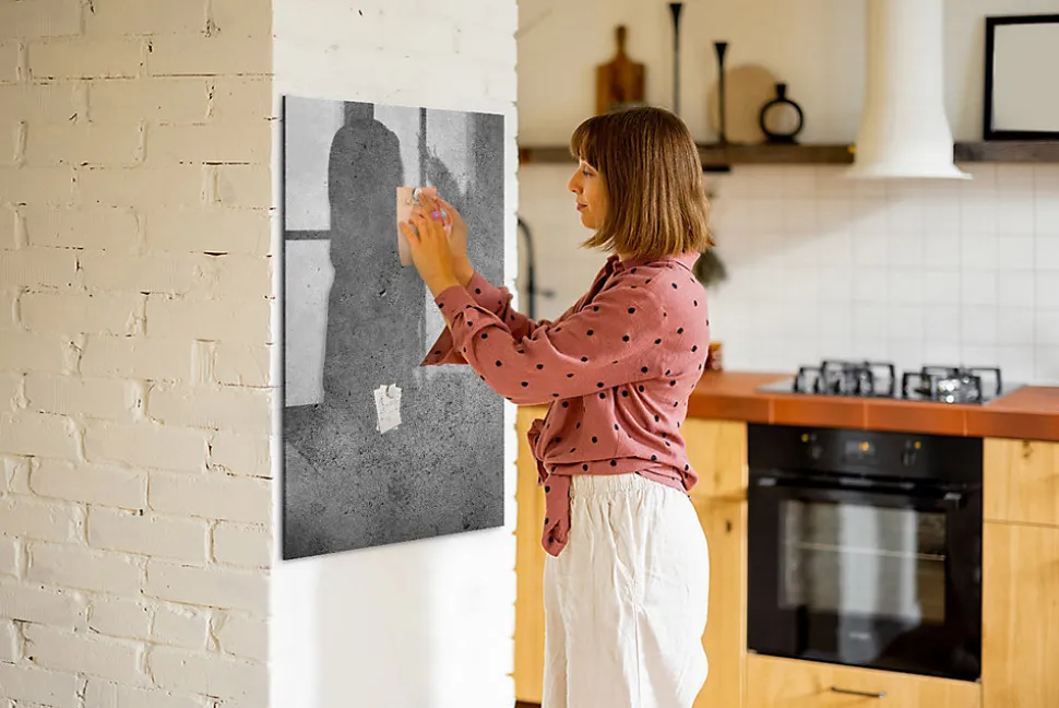 Tableau Magnétique Wallfluent 70x100 cm Béton Marqueur blanc En Verre De Planification