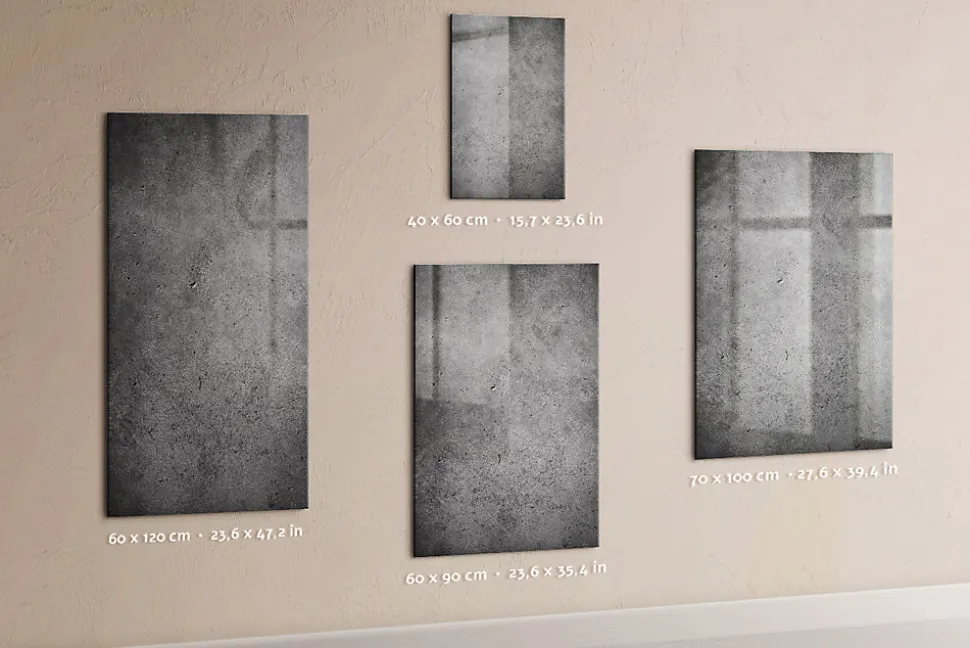 Tableau Magnétique Wallfluent 70x100 cm Béton Marqueur blanc En Verre De Planification