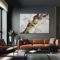 Tableau MARBRE Abstraktion Motif 120cm x 80cm - Parfait pour décorer votre salon, chambre ou bureau avec un design unique et élég