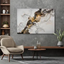 Tableau MARBRE Abstraktion Motif 120cm x 80cm - Parfait pour décorer votre salon, chambre ou bureau avec un design unique et élég