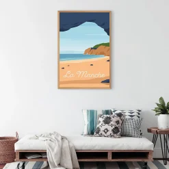 Tableau mural encadré la manche 65x97 cm Fabriqué en France