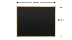 Tableau noir à craie 100x80 cm avec cadre en bois ECO