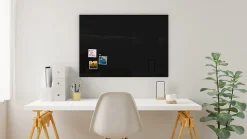 Tableau Noir en Verre 100x70cm, Tableau Magnétique sans Cadre, Verre Trempé