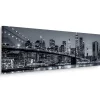 Tableau Panorama New York la Nuit 3D 145cm x 45cm - Parfait pour décorer votre salon, chambre ou bureau avec un design unique et