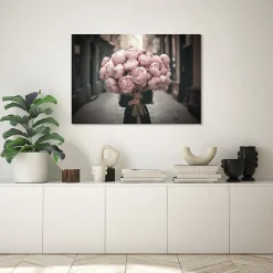 Tableau sur toile bouquet de pivoines
