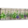 Tableau sur toile, Cuisine herbes aromatiques épices 120x40 cm