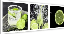 Tableau sur toile, Drink au citron vert panoramique 120x40 cm