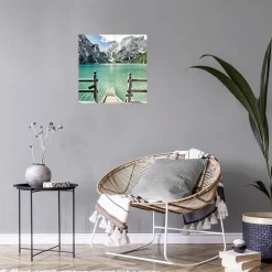 Tableau sur toile escalier du lac 45x45 cm Fabriqué en France