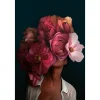 Tableau sur toile fleurs rouges 45x65 cm Fabriqué en France