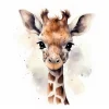 Tableau sur toile girafon enfant 30x30 cm Fabriqué en France