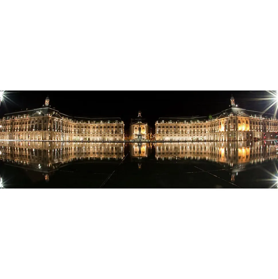 Tableau sur toile la bourse de bordeaux symétrique 45x135 cm Fabriqué en France
