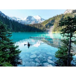 Tableau sur toile lac turquoise 100x140 cm Fabriqué en France