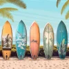 Tableau sur toile planches de surf 30x30 cm Fabriqué en France