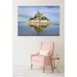 Tableau toile en kit BAIE DU MONT SAINT MICHEL 180 x 130 cm - Toile textile sans PVC, Made in France par Scenolia