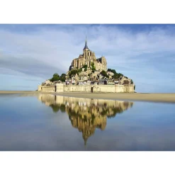 Tableau toile en kit BAIE DU MONT SAINT MICHEL 180 x 130 cm - Toile textile sans PVC, Made in France par Scenolia