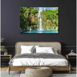 Tableau toile en kit BASSIN DES AIGRETTES 140 x 95 cm - Toile textile sans PVC, Made in France par Scenolia