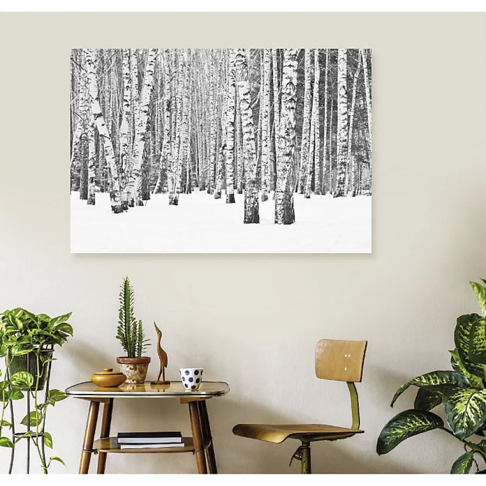 Tableau toile en kit BLACK AND WHITE FOREST 140 x 95 cm - Toile textile sans PVC, Made in France par Scenolia