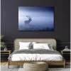 Tableau toile en kit BLUE MISTY DEER 140 x 95 cm - Toile textile sans PVC, Made in France par Scenolia