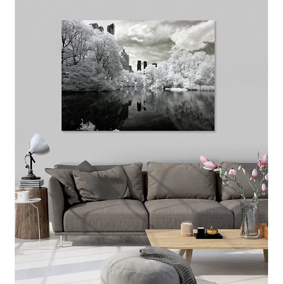 Tableau toile en kit CENTRAL PARK NB 180 x 130 cm - Toile textile sans PVC, Made in France par Scenolia
