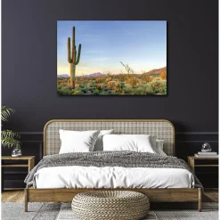 Tableau toile en kit DESERT DE SONORA 140 x 95 cm - Toile textile sans PVC, Made in France par Scenolia