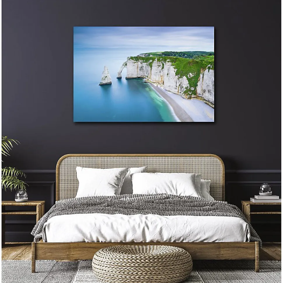 Tableau toile en kit ETRETAT 140 x 95 cm - Toile textile sans PVC, Made in France par Scenolia