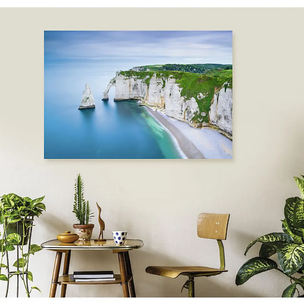 Tableau toile en kit ETRETAT 140 x 95 cm - Toile textile sans PVC, Made in France par Scenolia