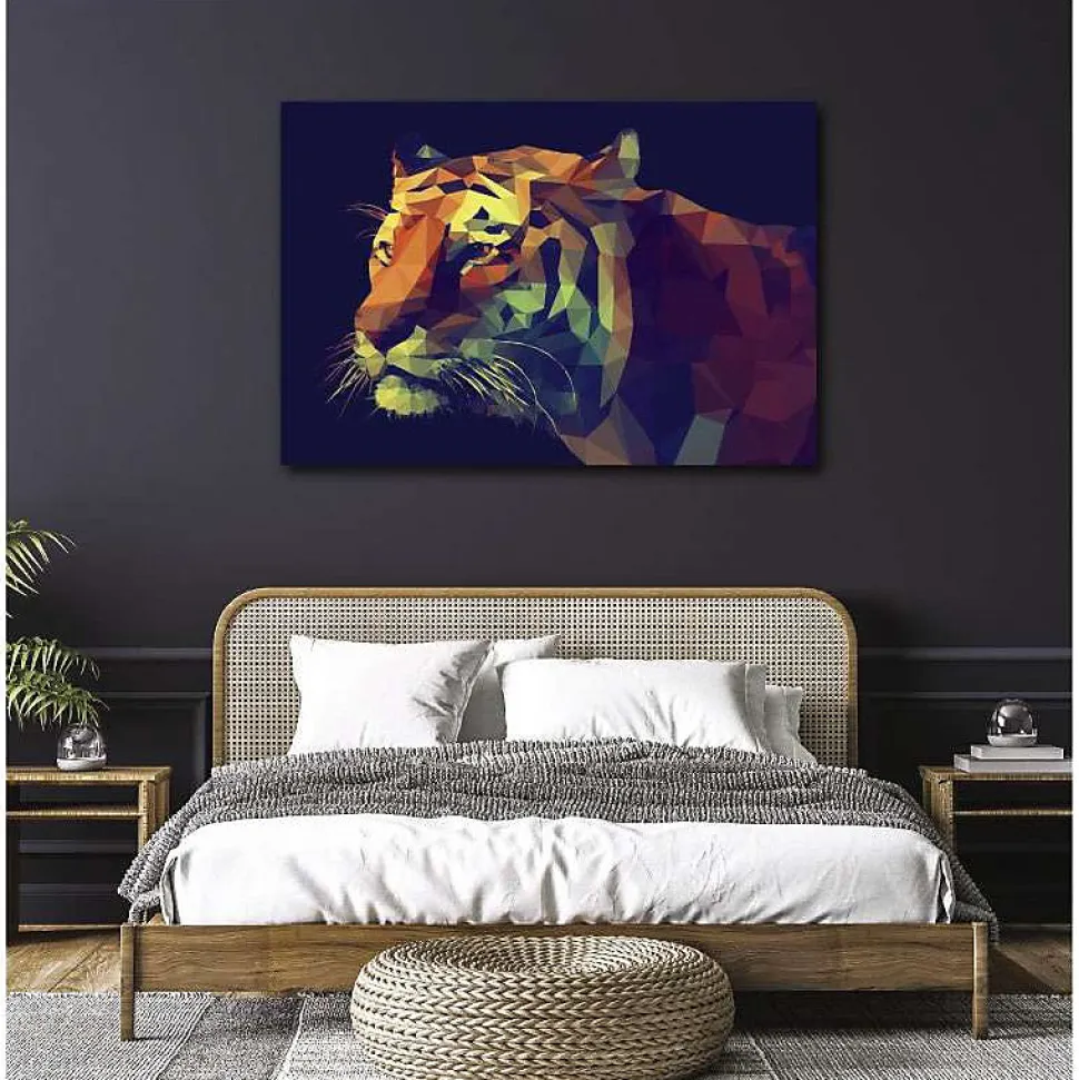 Tableau toile en kit GEOMETRIA TIGRIS 140 x 95 cm - Toile textile sans PVC, Made in France par Scenolia