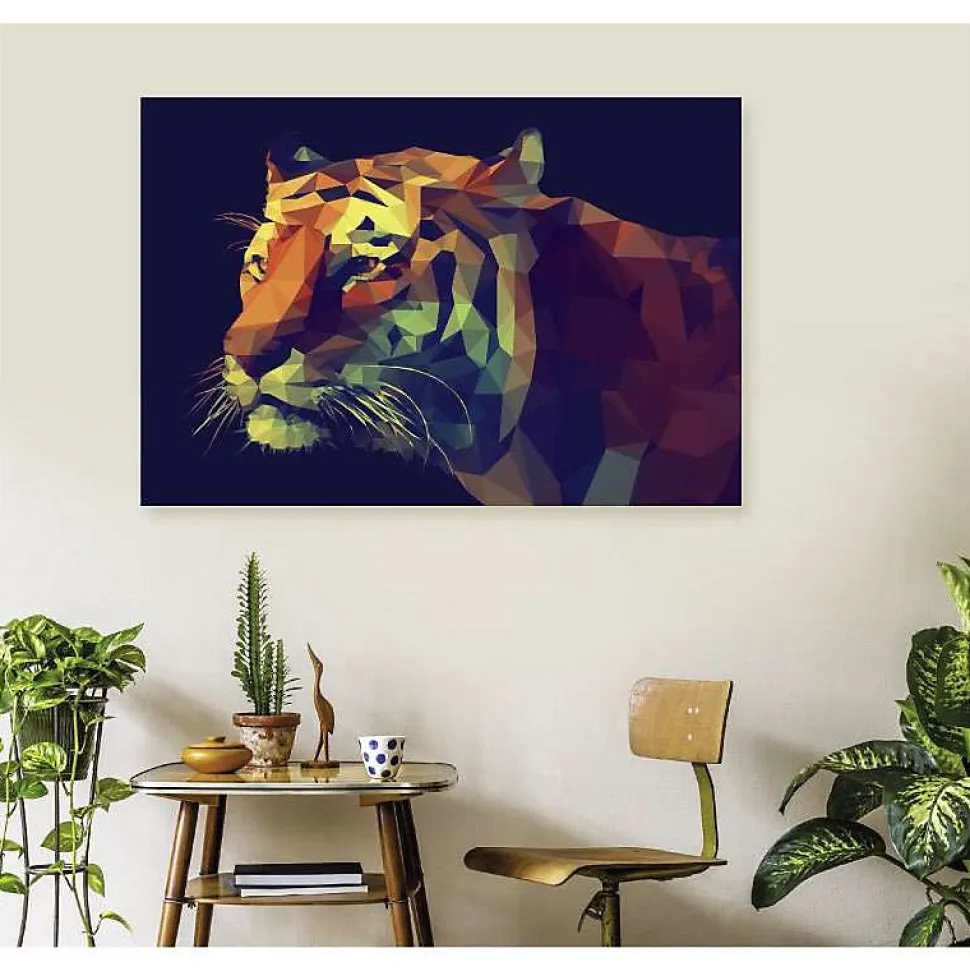 Tableau toile en kit GEOMETRIA TIGRIS 140 x 95 cm - Toile textile sans PVC, Made in France par Scenolia