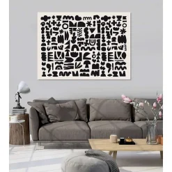Tableau toile en kit GRIS CHARBON 180 x 130 cm - Toile textile sans PVC, Made in France par Scenolia