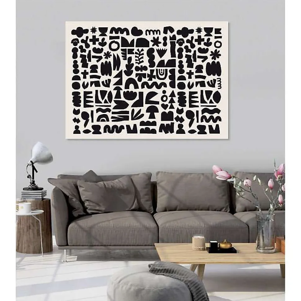 Tableau toile en kit GRIS CHARBON 180 x 130 cm - Toile textile sans PVC, Made in France par Scenolia